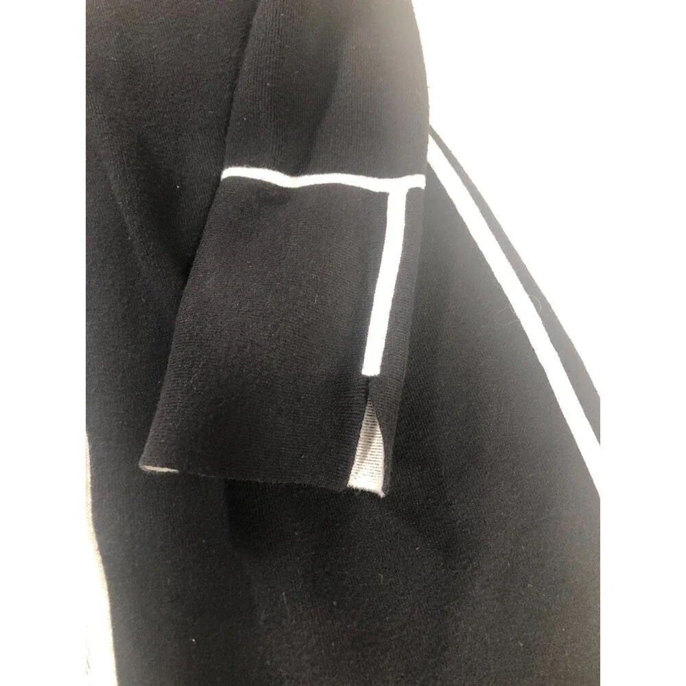 Womens Cardigan Duster Black White‎ Large Quiet Luxury Old Money Dark Academia - Picture 4 of 4